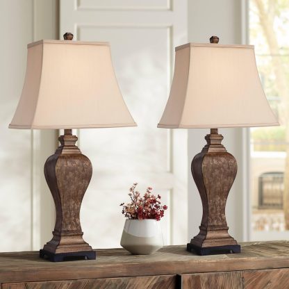 Retro old wooden table lamp - Image 9
