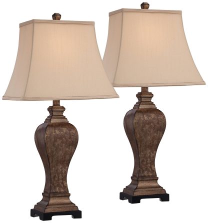 Retro old wooden table lamp - Image 8