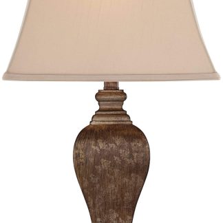 Retro old wooden table lamp