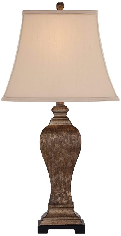 Retro old wooden table lamp