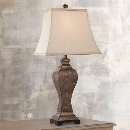 Retro old wooden table lamp - Image 3
