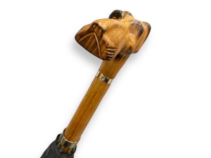 Hand-carved wooden dog head long handle umbrella - Image 7