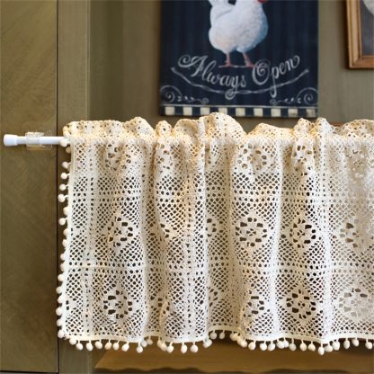 Lace pompom short curtain - Image 5