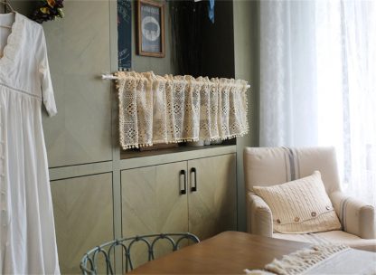 Lace pompom short curtain - Image 2