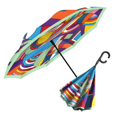 Artistic geometric reverse umbrella - Image 4