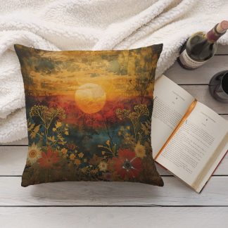 Sunset Flowers Pillow