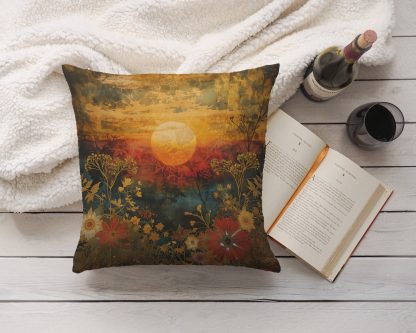 Sunset Flowers Pillow