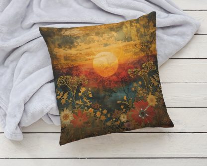 Sunset Flowers Pillow - Image 3