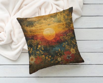 Sunset Flowers Pillow - Image 2