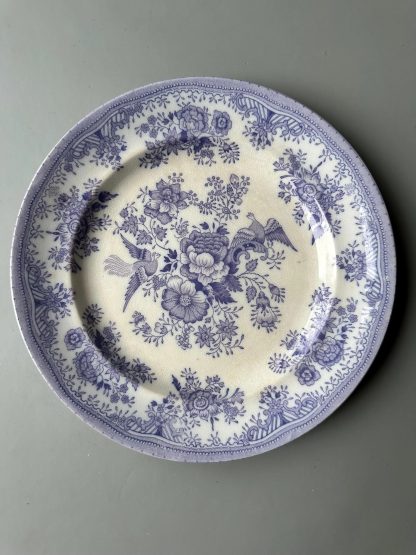 Blue and white flower and bird pattern dinner plate - Image 4