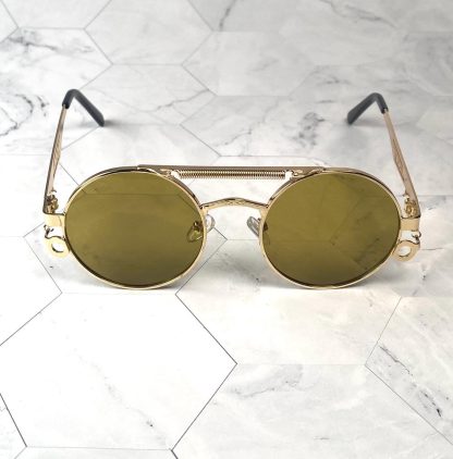 Steampunk retro round frame sunglasses - Image 6
