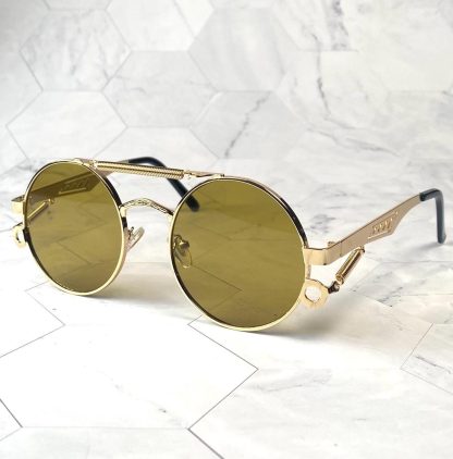Steampunk retro round frame sunglasses - Image 5