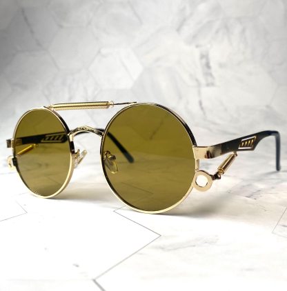 Steampunk retro round frame sunglasses - Image 4
