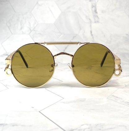 Steampunk retro round frame sunglasses - Image 3