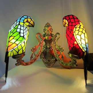 Tiffany Parrot Art Wall Lamp