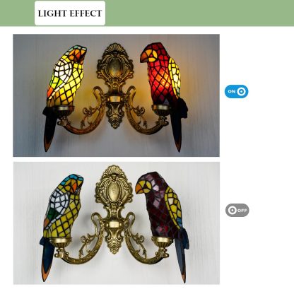 Tiffany Parrot Art Wall Lamp - Image 7
