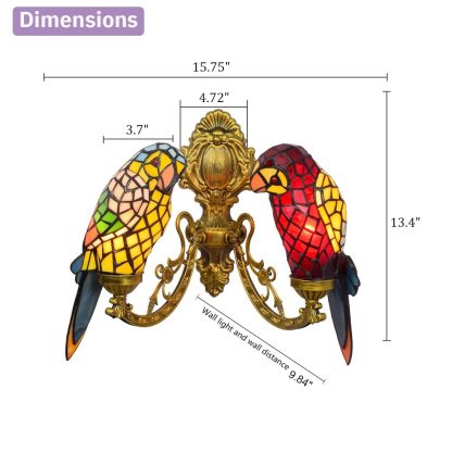 Tiffany Parrot Art Wall Lamp - Image 6