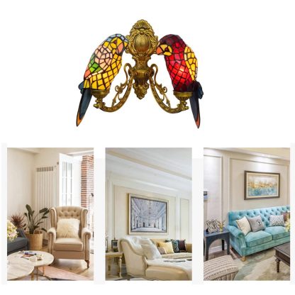 Tiffany Parrot Art Wall Lamp - Image 4