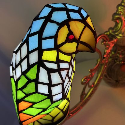 Tiffany Parrot Art Wall Lamp - Image 2