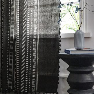 Geometric print tassel curtains
