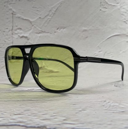 Retro large frame double beam sunglasses