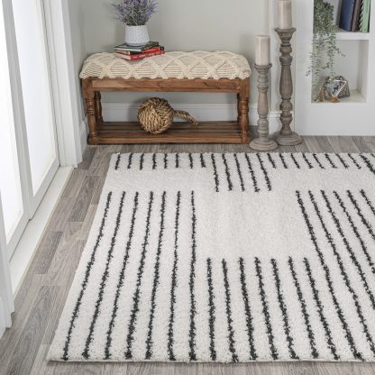 Modern geometric lines carpet - Image 9