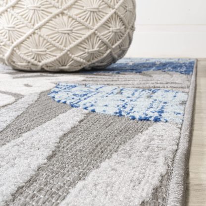 Tropical Plant Print Outdoor Woven Rug - Image 13