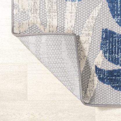 Tropical Plant Print Outdoor Woven Rug - Image 3