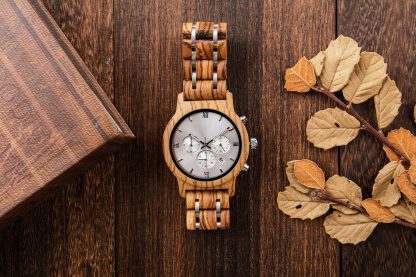 Silver dial watch with Roman numerals