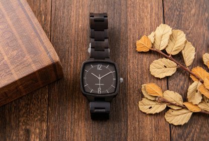 Simple style square wooden watch