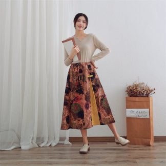 Retro print skirt
