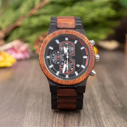 Wooden Multi-function Mechanical Men's Watch