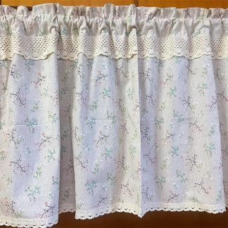 Floral lace half curtain