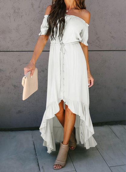 One shoulder irregular skirt dress - Image 6