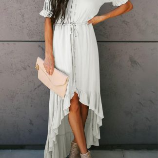 One shoulder irregular skirt dress