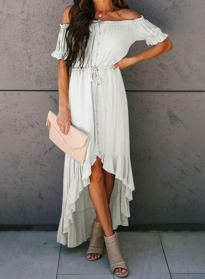 One shoulder irregular skirt dress