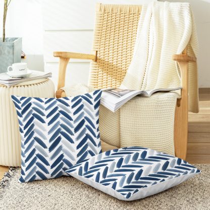 Blues Brushstroke Throw Pillowcase - Image 6
