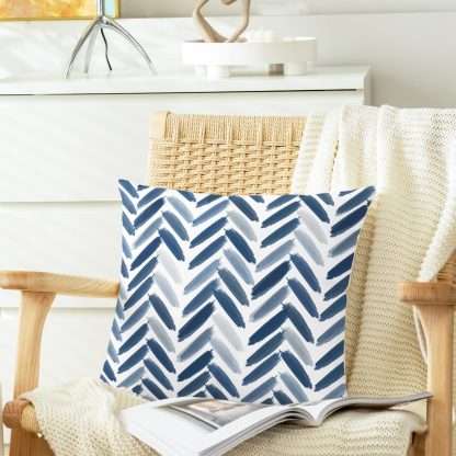 Blues Brushstroke Throw Pillowcase - Image 3