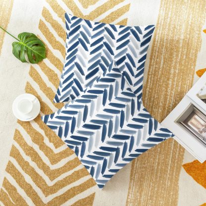 Blues Brushstroke Throw Pillowcase - Image 2