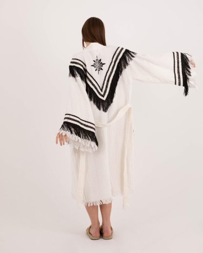 Contrast fringed bathrobe - Image 8