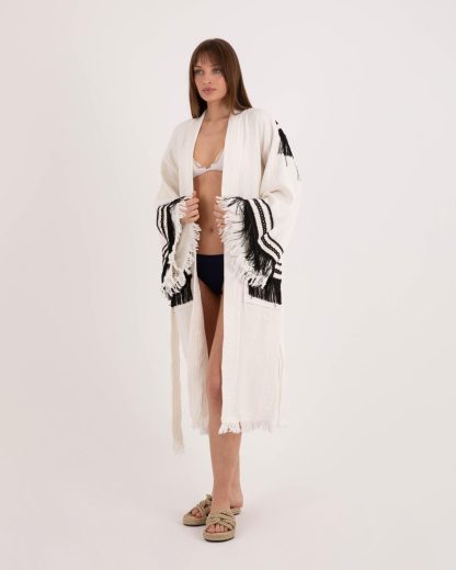 Contrast fringed bathrobe - Image 3