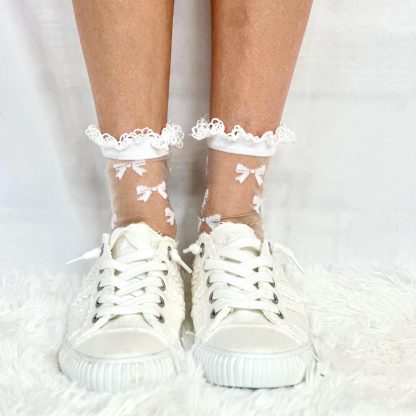 Bow lace transparent socks - Image 2