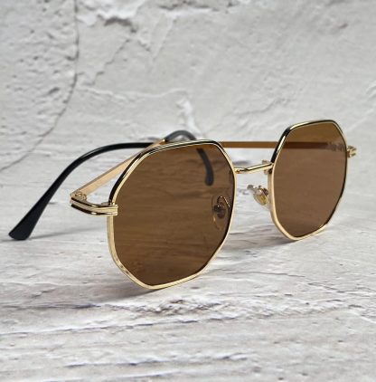 Retro polygonal metal frame sunglasses - Image 6