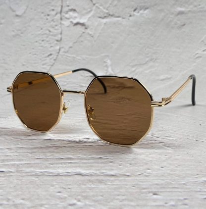 Retro polygonal metal frame sunglasses - Image 5