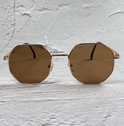 Retro polygonal metal frame sunglasses