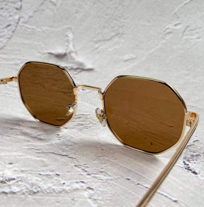 Retro polygonal metal frame sunglasses - Image 2
