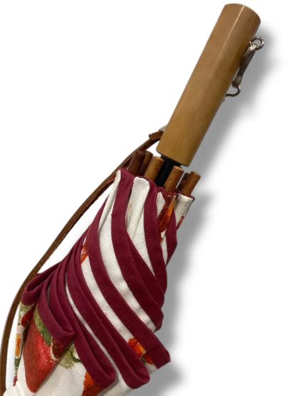 Pomegranate flower painted wooden handle umbrella - Image 7