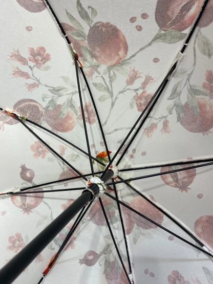 Pomegranate flower painted wooden handle umbrella - Image 5