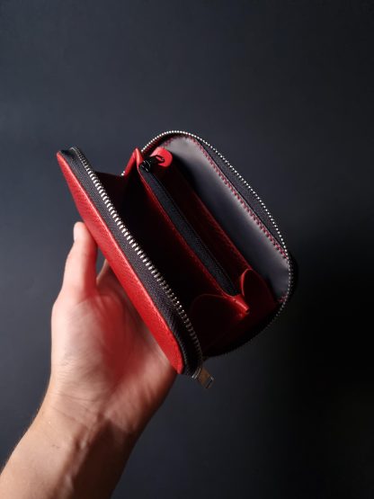 Exquisite red leather coin purse - Image 6