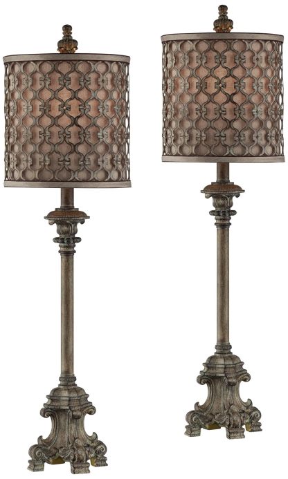Retro hollow carved table lamp